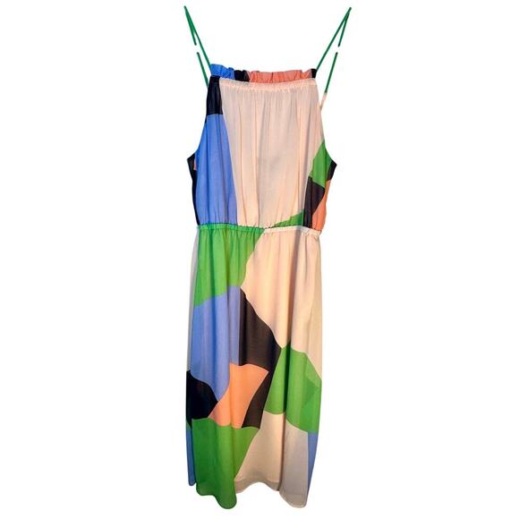 Banana Republic NWT Kaleidoscope Dress Modern Multicolor Flowy Feminine Size M - Picture 2 of 8